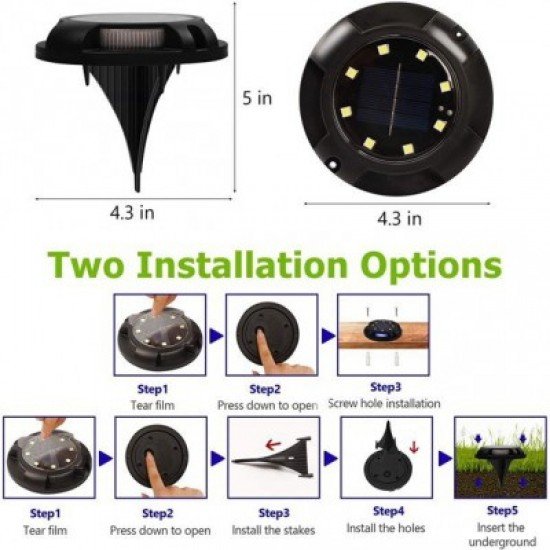 ΗΛΙΑΚΑ ΠΡΟΒΟΛΑΚΙΑ ΕΞΩΤΕΡΙΚΟΥ ΧΩΡΟΥ ΜΕ 8 LED SOLAR OUTDOOR BURIED LIGHTS ΗΛΙΑΚΑ ΠΡΟΒΟΛΑΚΙΑ ΕΞΩΤΕΡΙΚΟΥ ΧΩΡΟΥ ΜΕ 8 LED SOLAR OUTDOOR BURIED LIGHTS