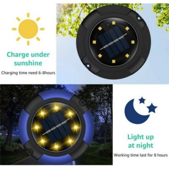 ΗΛΙΑΚΑ ΠΡΟΒΟΛΑΚΙΑ ΕΞΩΤΕΡΙΚΟΥ ΧΩΡΟΥ ΜΕ 8 LED SOLAR OUTDOOR BURIED LIGHTS ΗΛΙΑΚΑ ΠΡΟΒΟΛΑΚΙΑ ΕΞΩΤΕΡΙΚΟΥ ΧΩΡΟΥ ΜΕ 8 LED SOLAR OUTDOOR BURIED LIGHTS