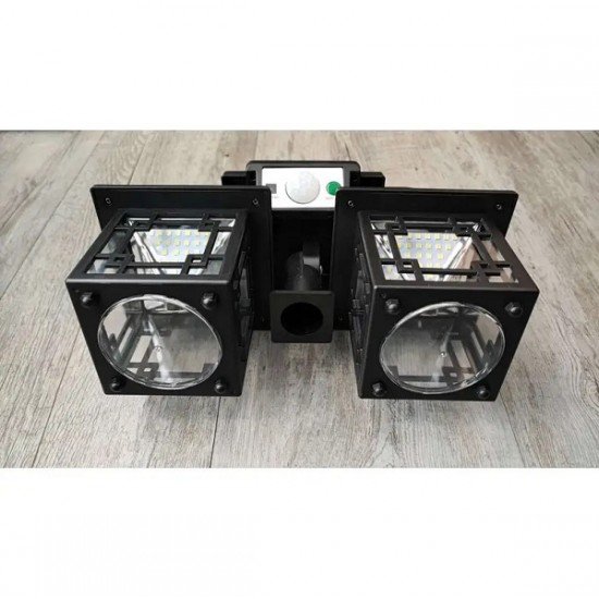 ΔΙΠΛΟ ΗΛΙΑΚΟ ΦΩΤΙΣΤΙΚΟ ΦΑΝΑΡΑΚΙ LED SMD ΛΕΥΚΟΥ ΦΩΤΙΣΜΟΥ JD-2218 - ΜΑΥΡΟ